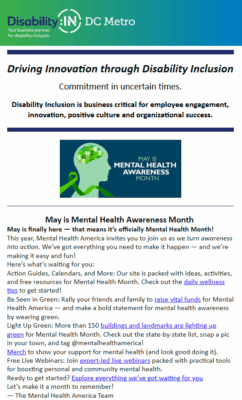 Screenshot of DC Metro's May 2025 newsletter