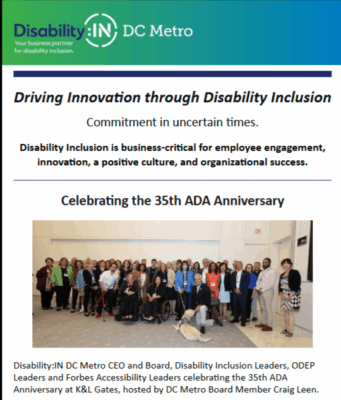 Screenshot of Disability:IN DC Metro September 2025 newsletter cover