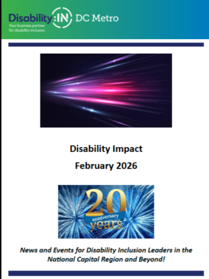Screenshot of Disability IN DC Metro February 2026 Newsletter cover