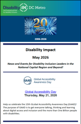 Screenshot of Disability:IN DC Metro cover for May 2026 newsletter