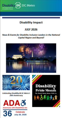 Screenshot of the Disability:IN DC Metro July 2026 newsletter